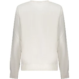 White Cotton Women Sweatshirt