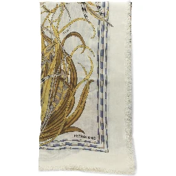 "Rooster" cashmere and silk scarf