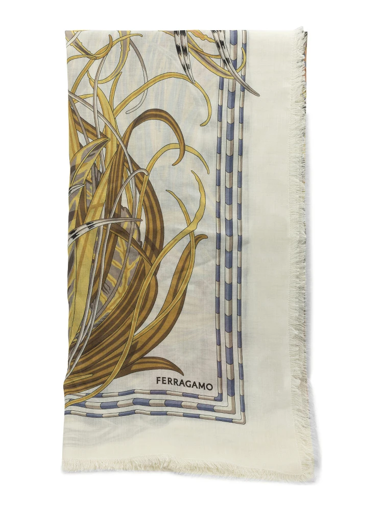 "Rooster" cashmere and silk scarf