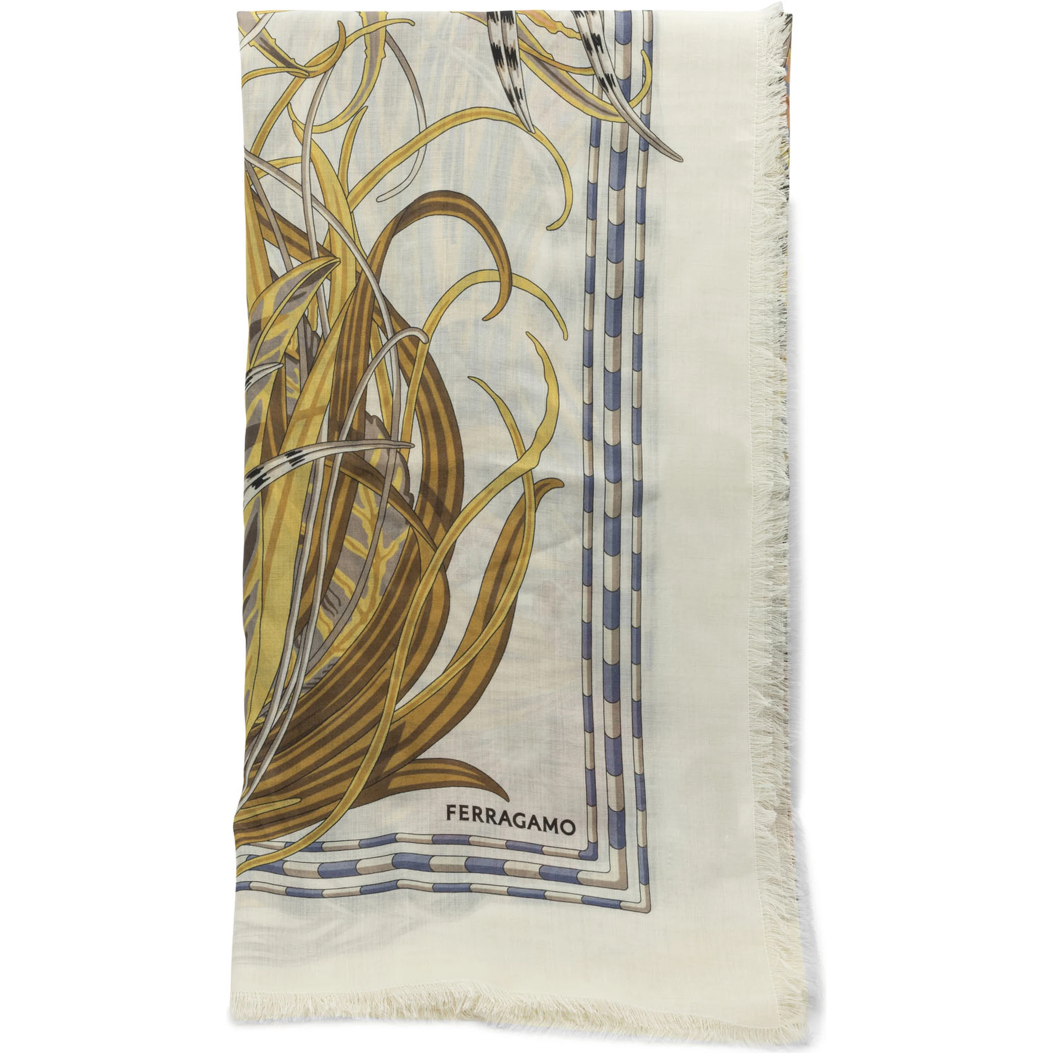 "Rooster" cashmere and silk scarf