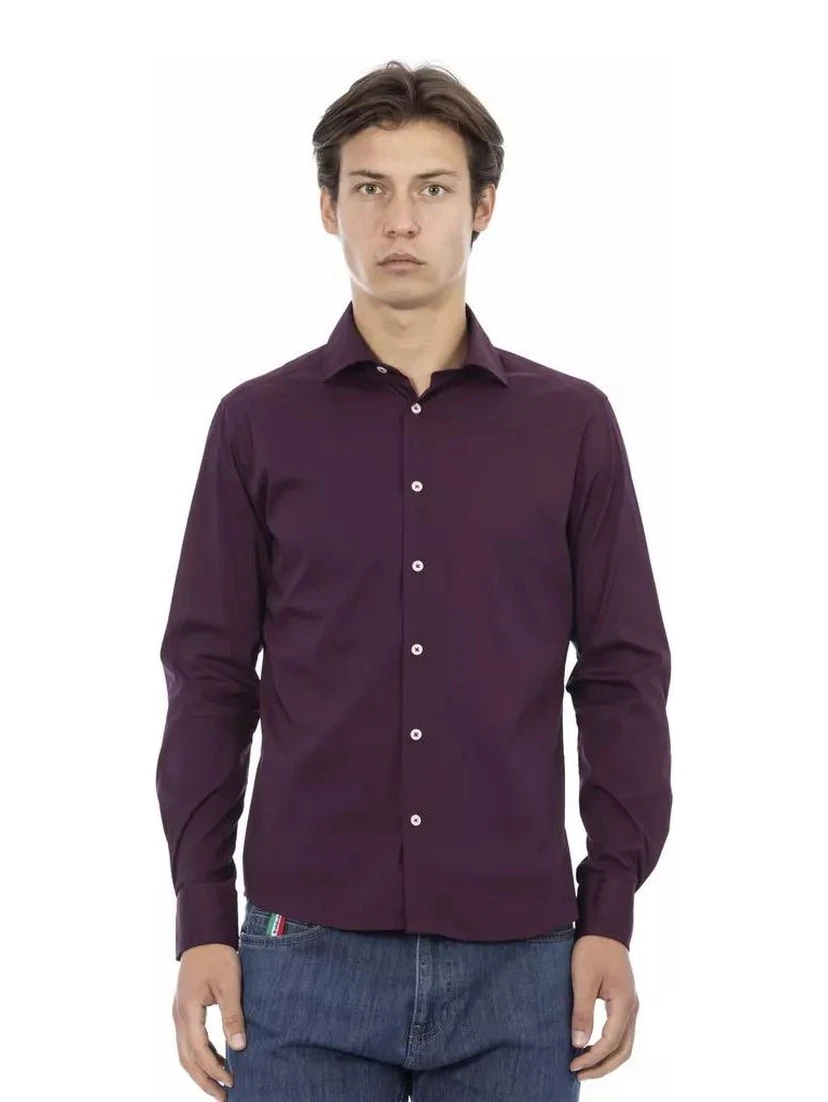 Bordeaux Cotton Dress Shirt