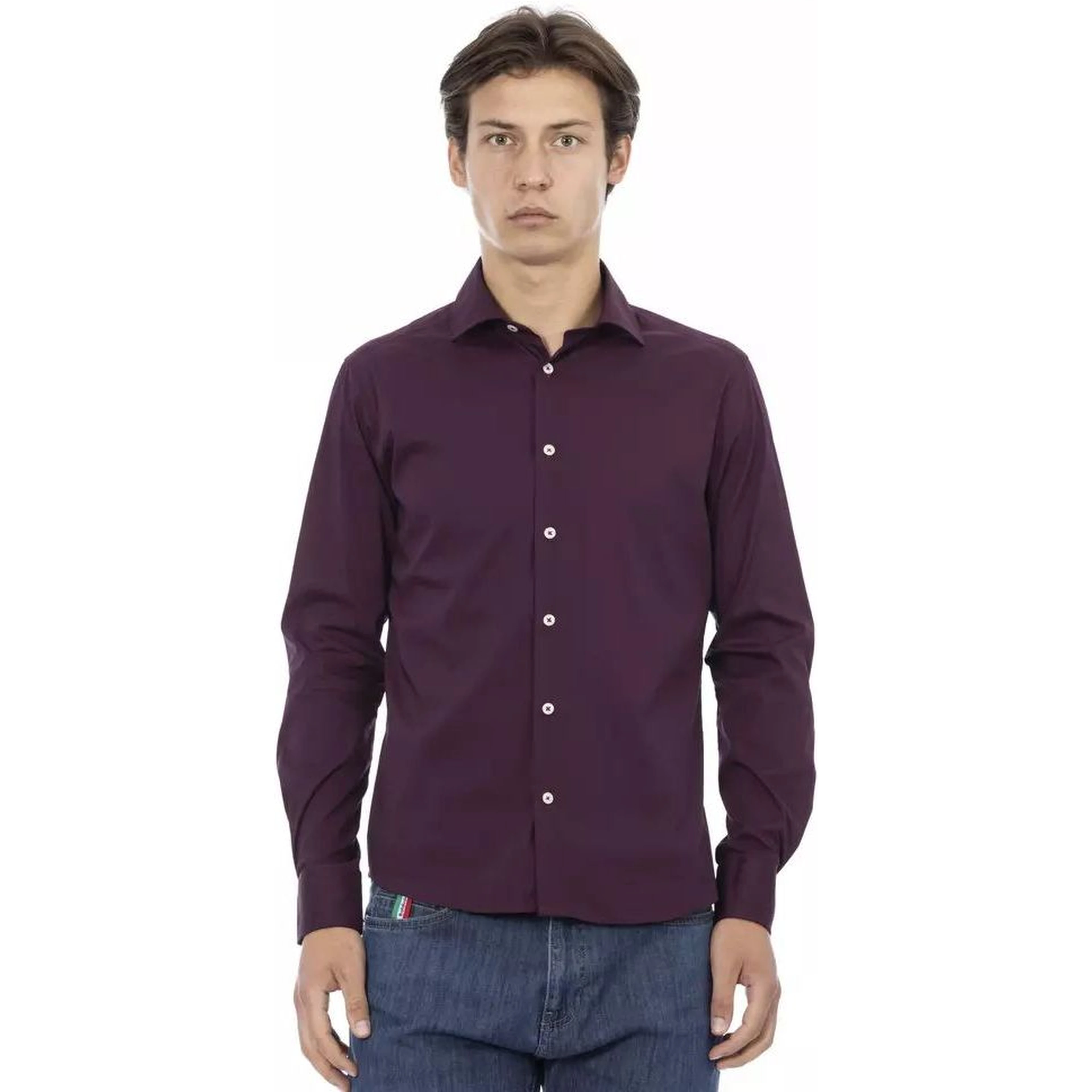 Bordeaux Cotton Dress Shirt
