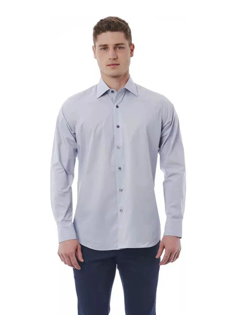 Gray Cotton Dress Shirt