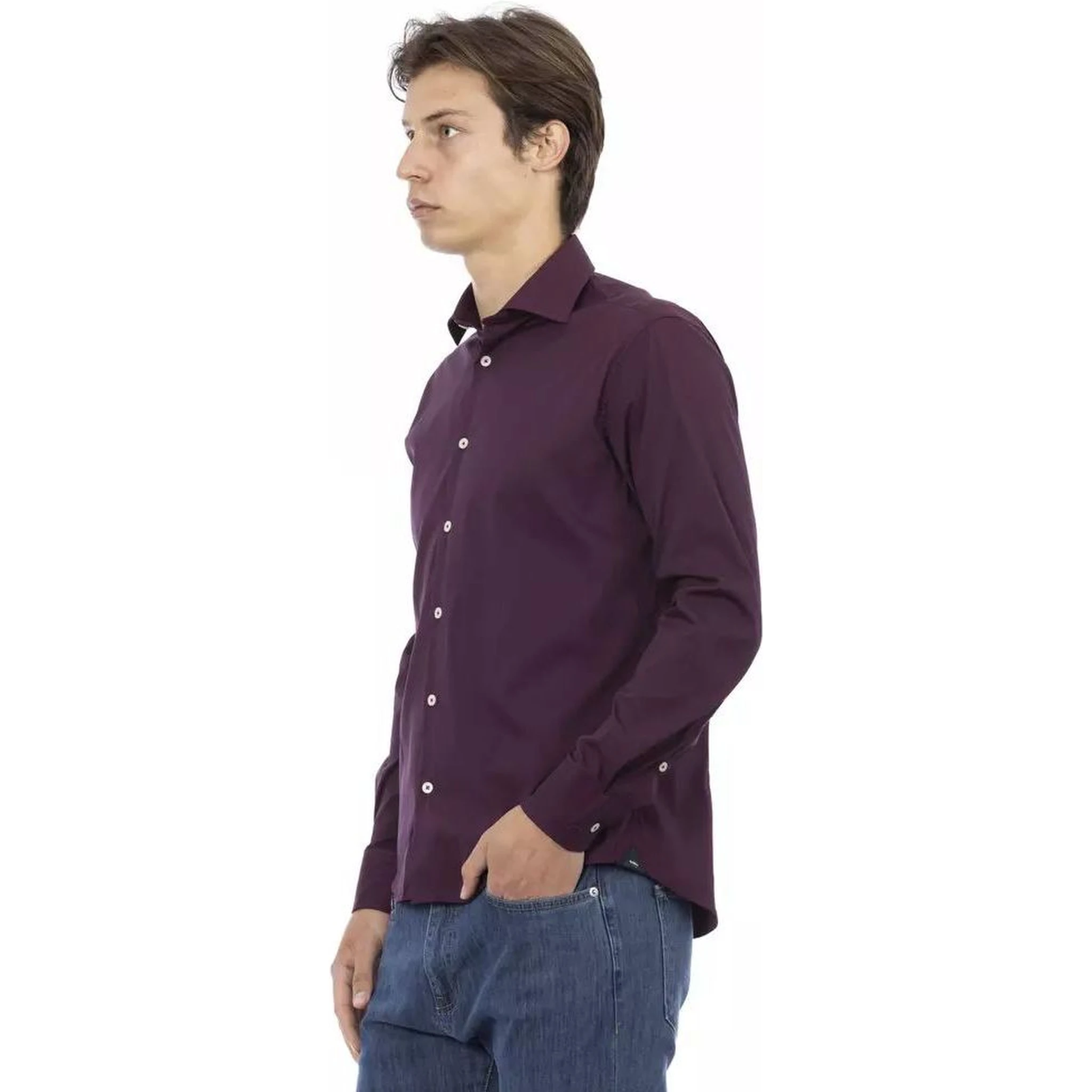 Bordeaux Cotton Dress Shirt
