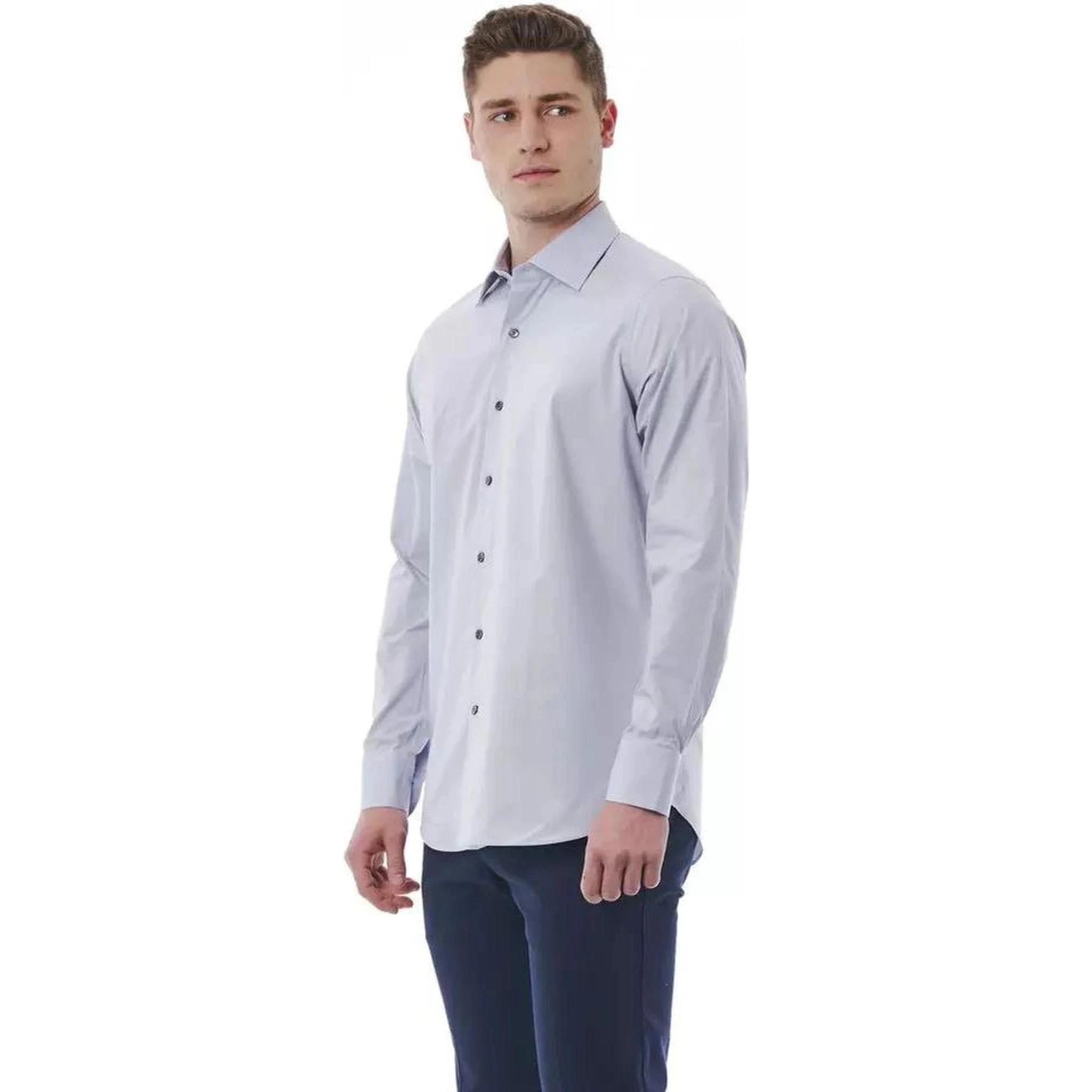 Gray Cotton Dress Shirt