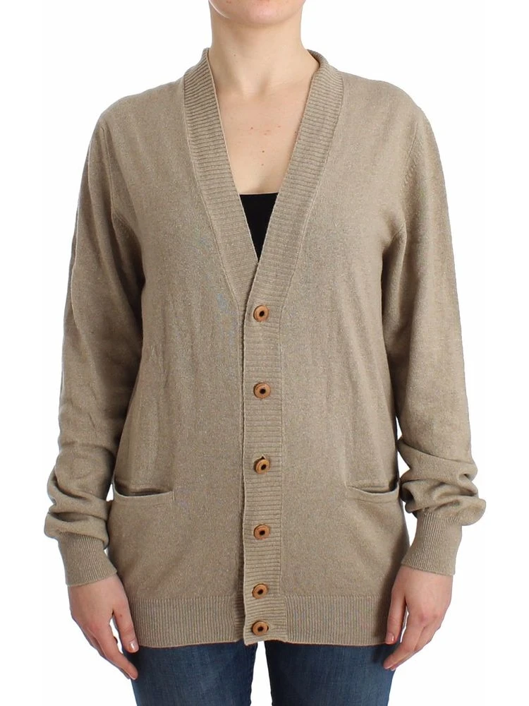 Beige Rayon Cardigan