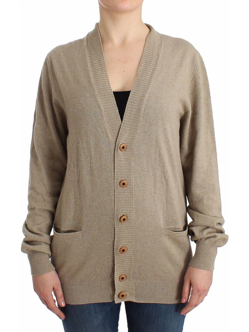 Beige Rayon Cardigan