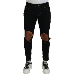Black Cotton Skinny Pants