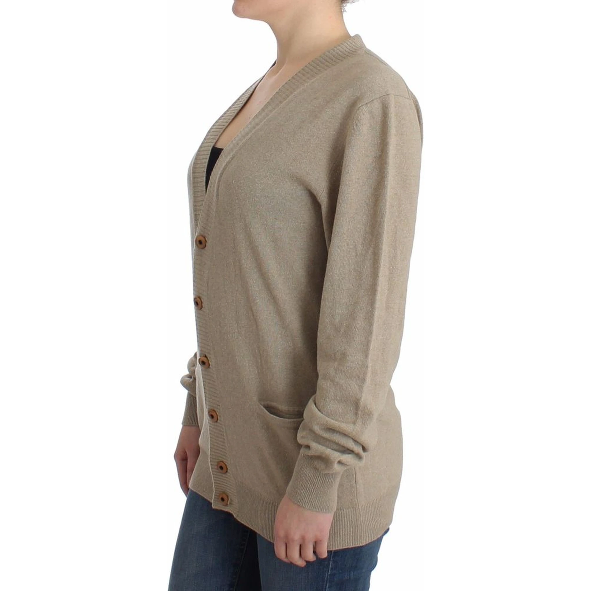 Beige Rayon Cardigan
