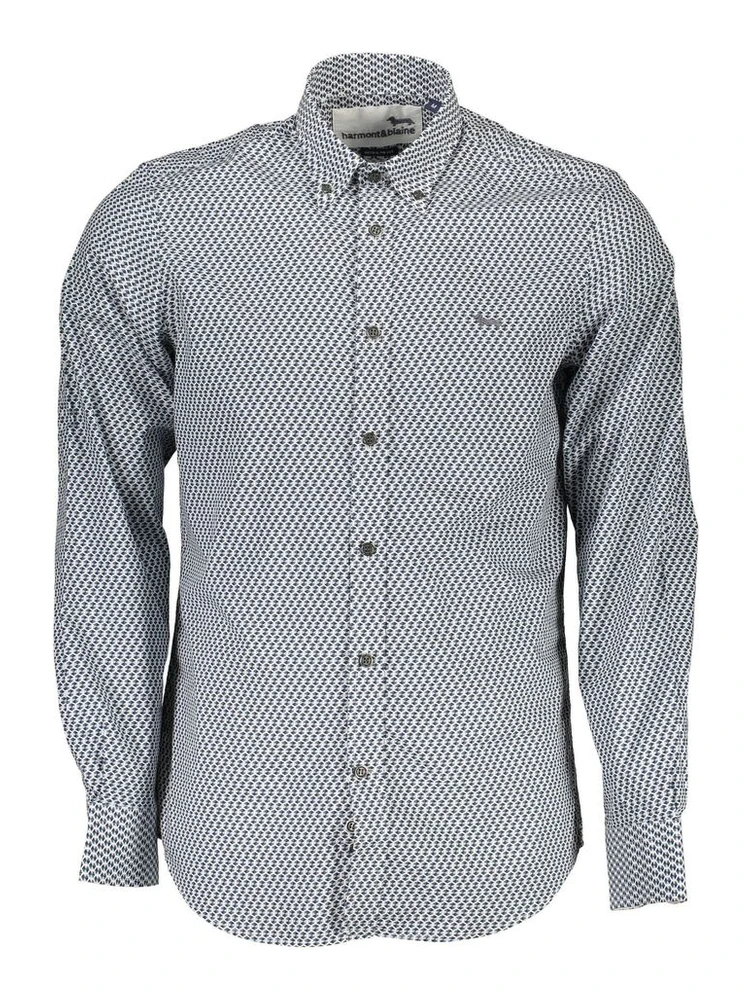 Blue Cotton Pattern Shirt