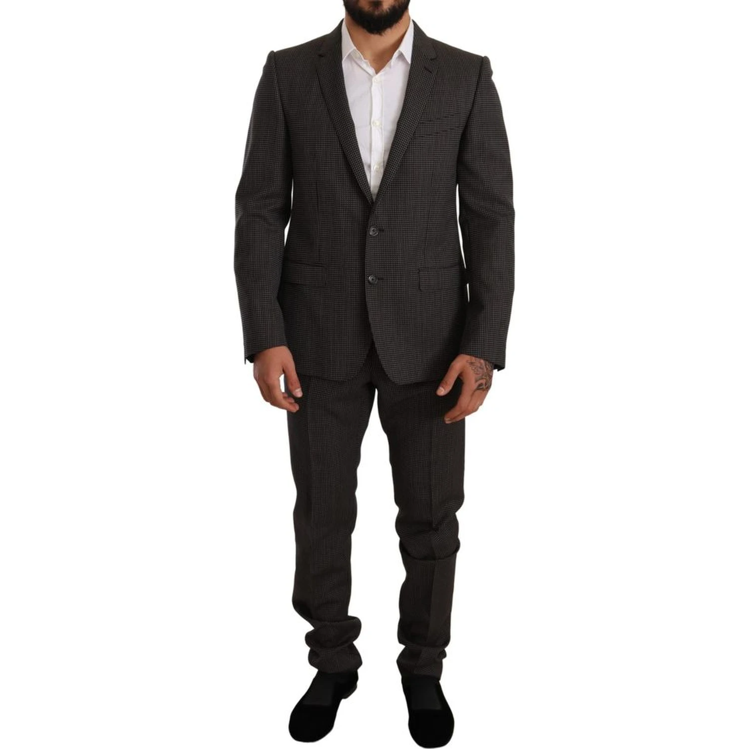 Black Virgin Wool Two-Piece Suit