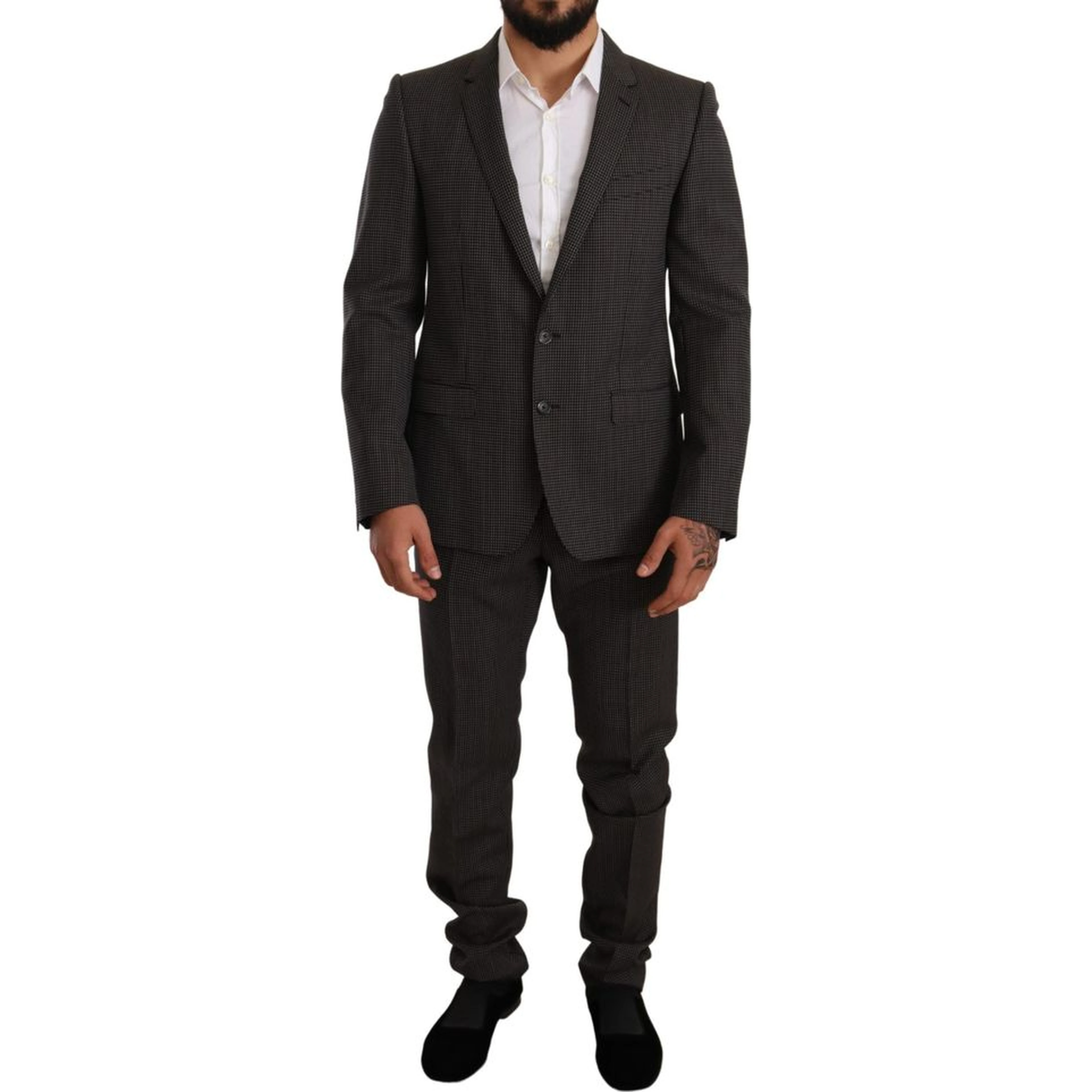 Black Virgin Wool Two-Piece Suit