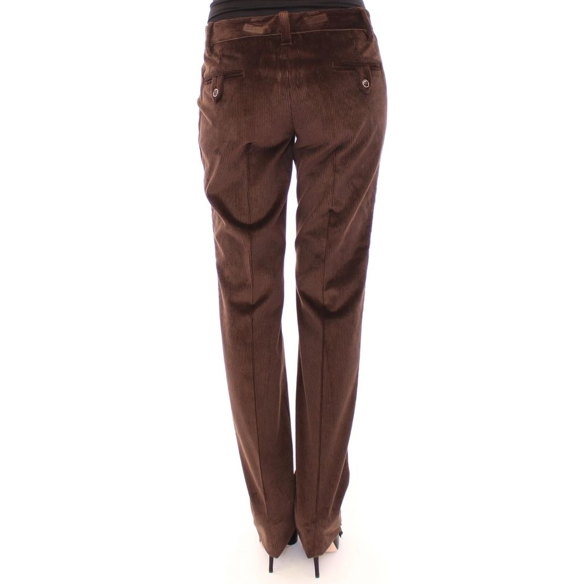 Brown Cotton Casual Pants