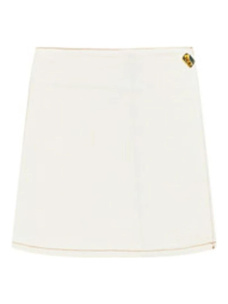 White Cotton Mini Skirt