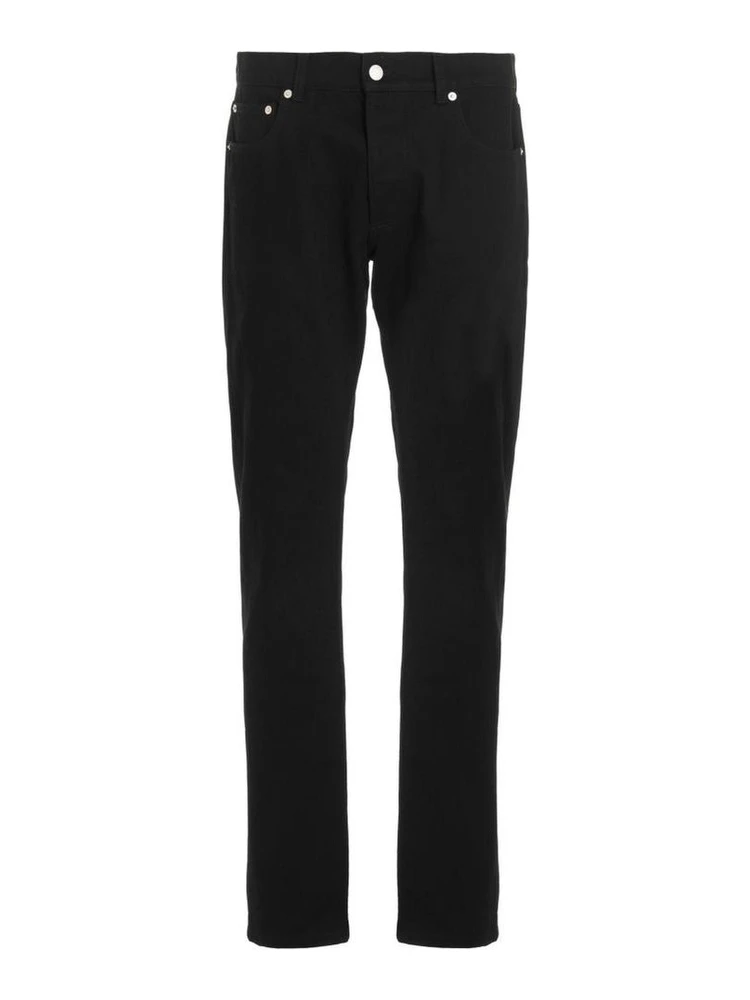 Black Cotton Skinny Jeans