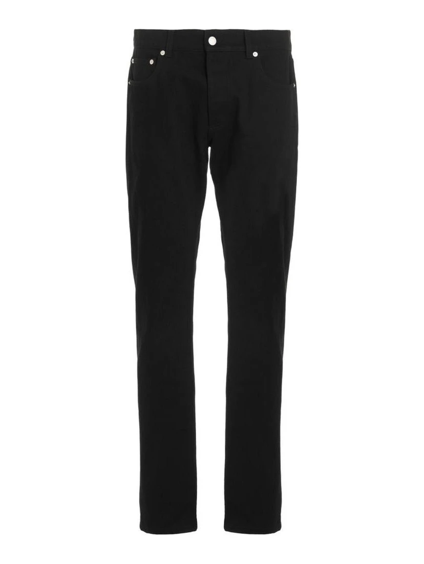 Black Cotton Skinny Jeans