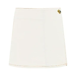 White Cotton Mini Skirt