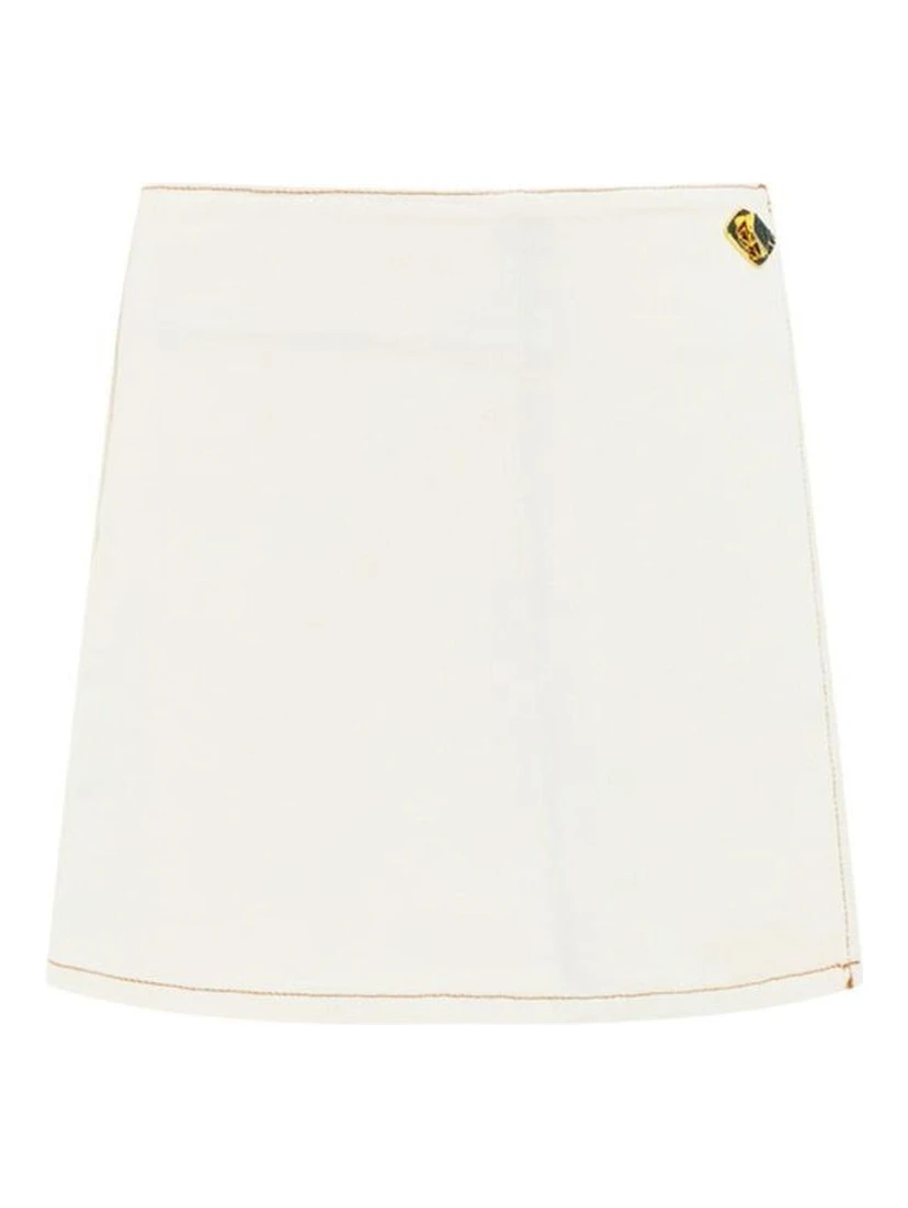 White Cotton Mini Skirt