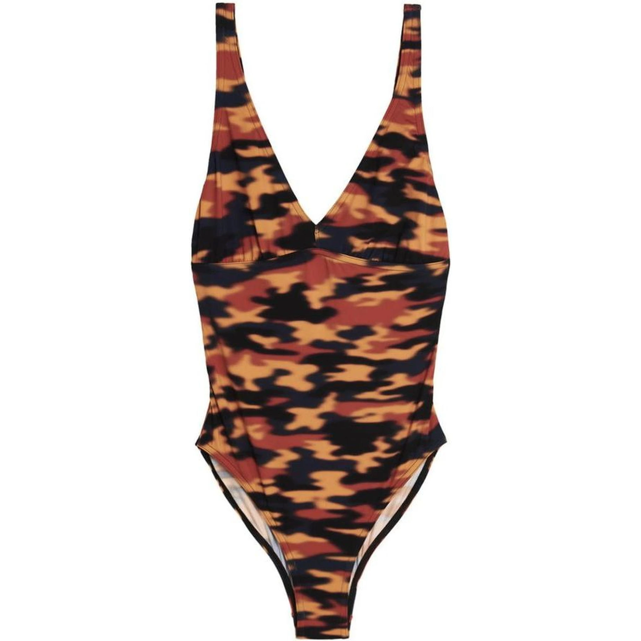 بدلة سباحة قطعة واحدة متعددة الألوان من البوليستر