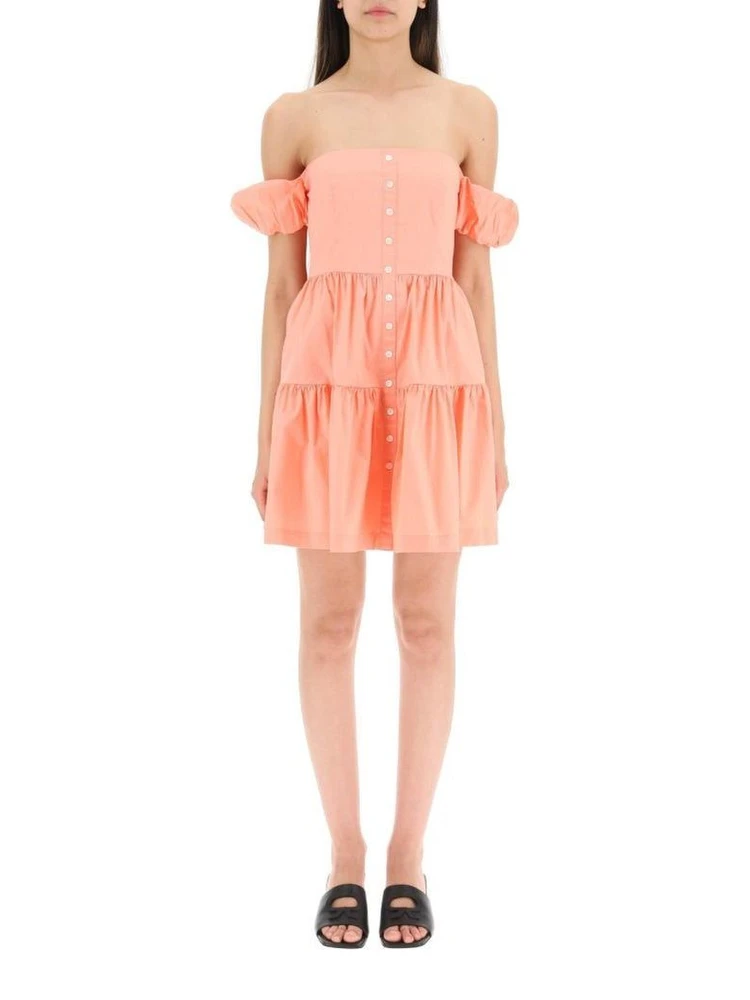 Orange Cotton Casual Dress