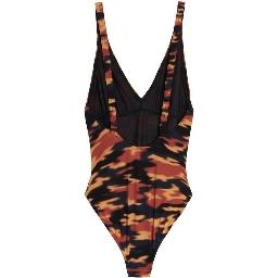 بدلة سباحة قطعة واحدة متعددة الألوان من البوليستر