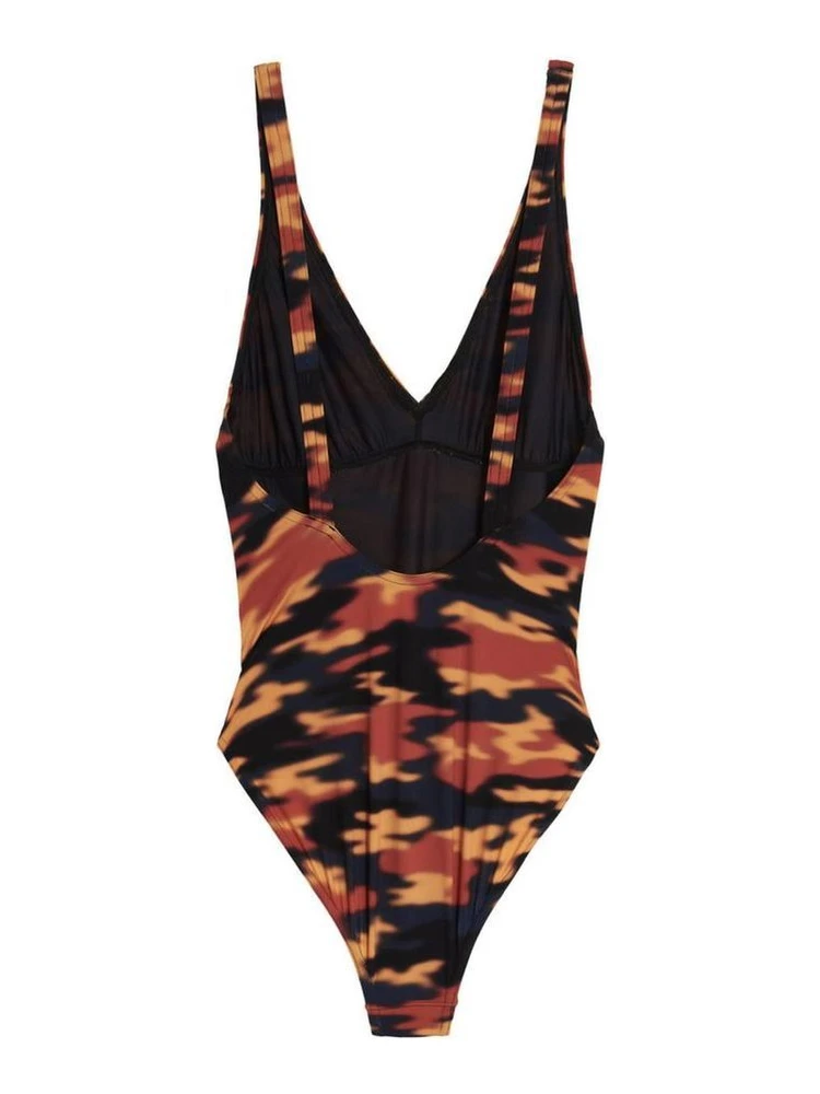 بدلة سباحة قطعة واحدة متعددة الألوان من البوليستر alternative