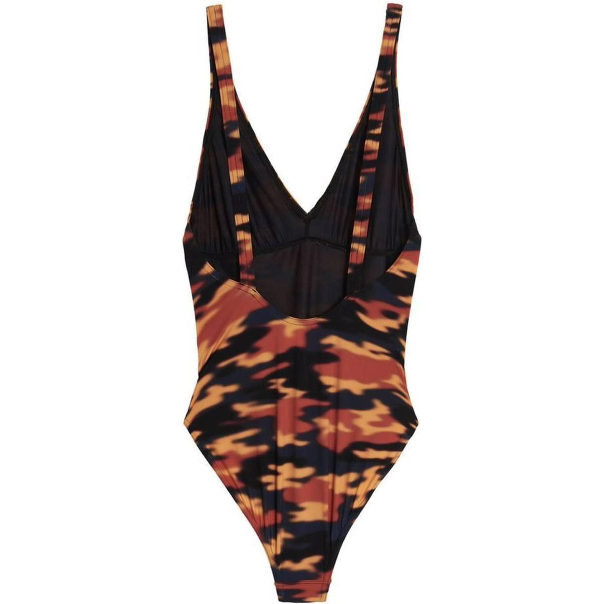 بدلة سباحة قطعة واحدة متعددة الألوان من البوليستر