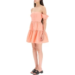 Orange Cotton Casual Dress