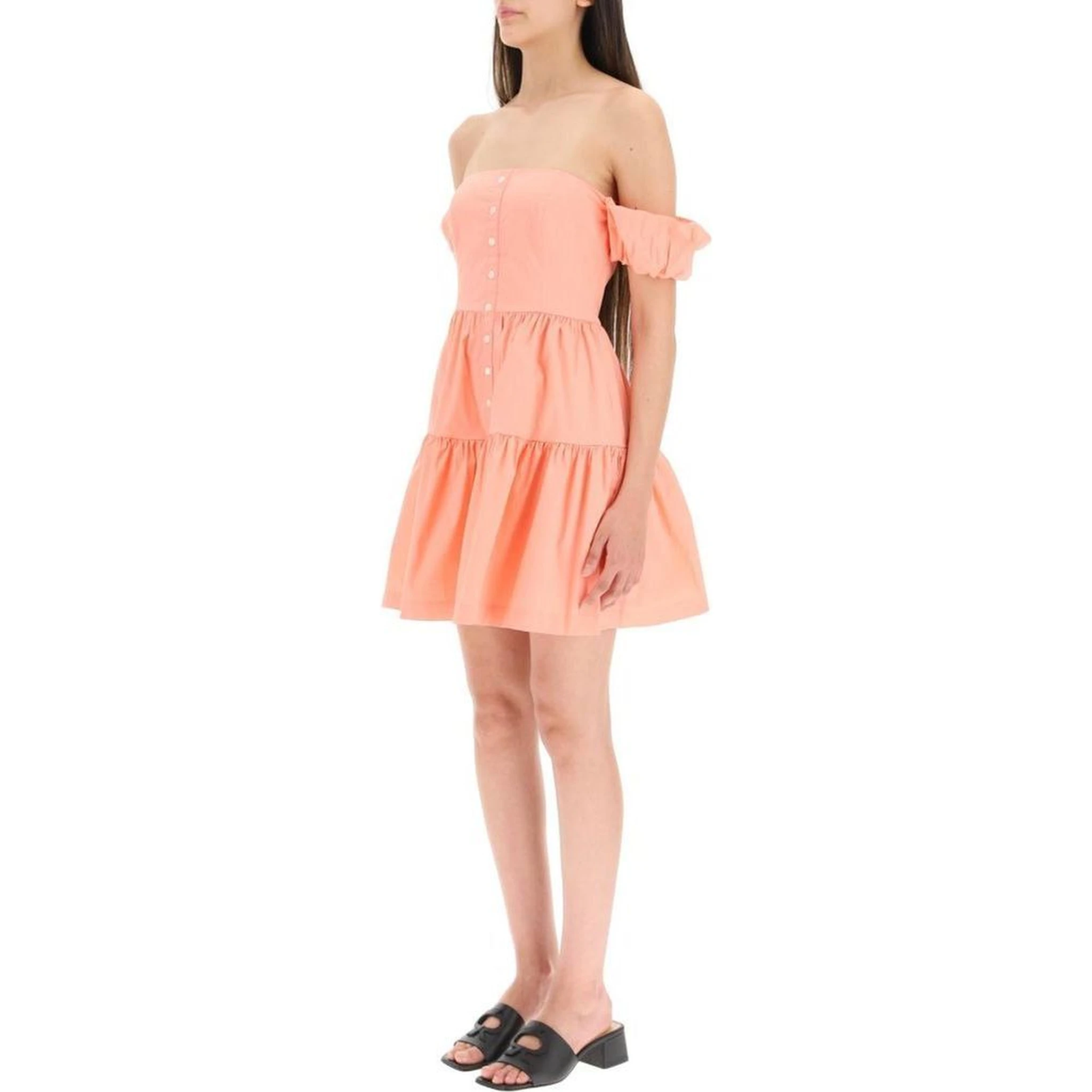 Orange Cotton Casual Dress