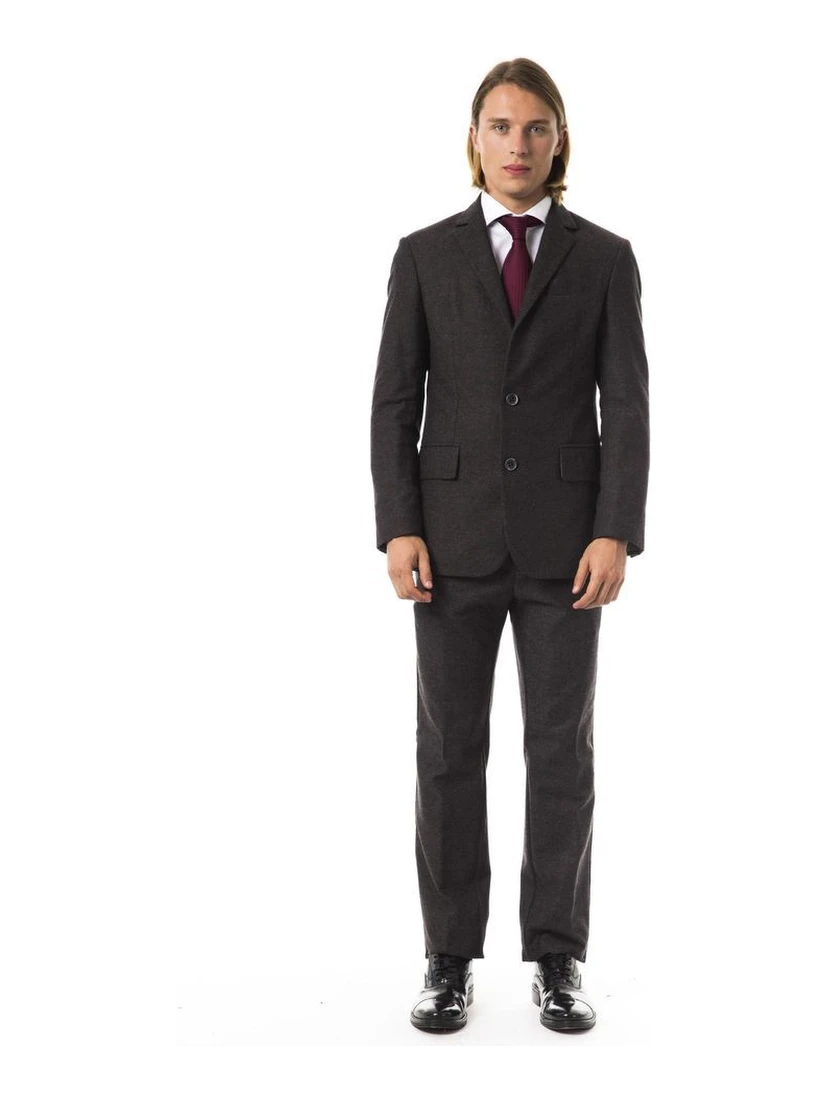 Brown Cotton Two-Piece Suit