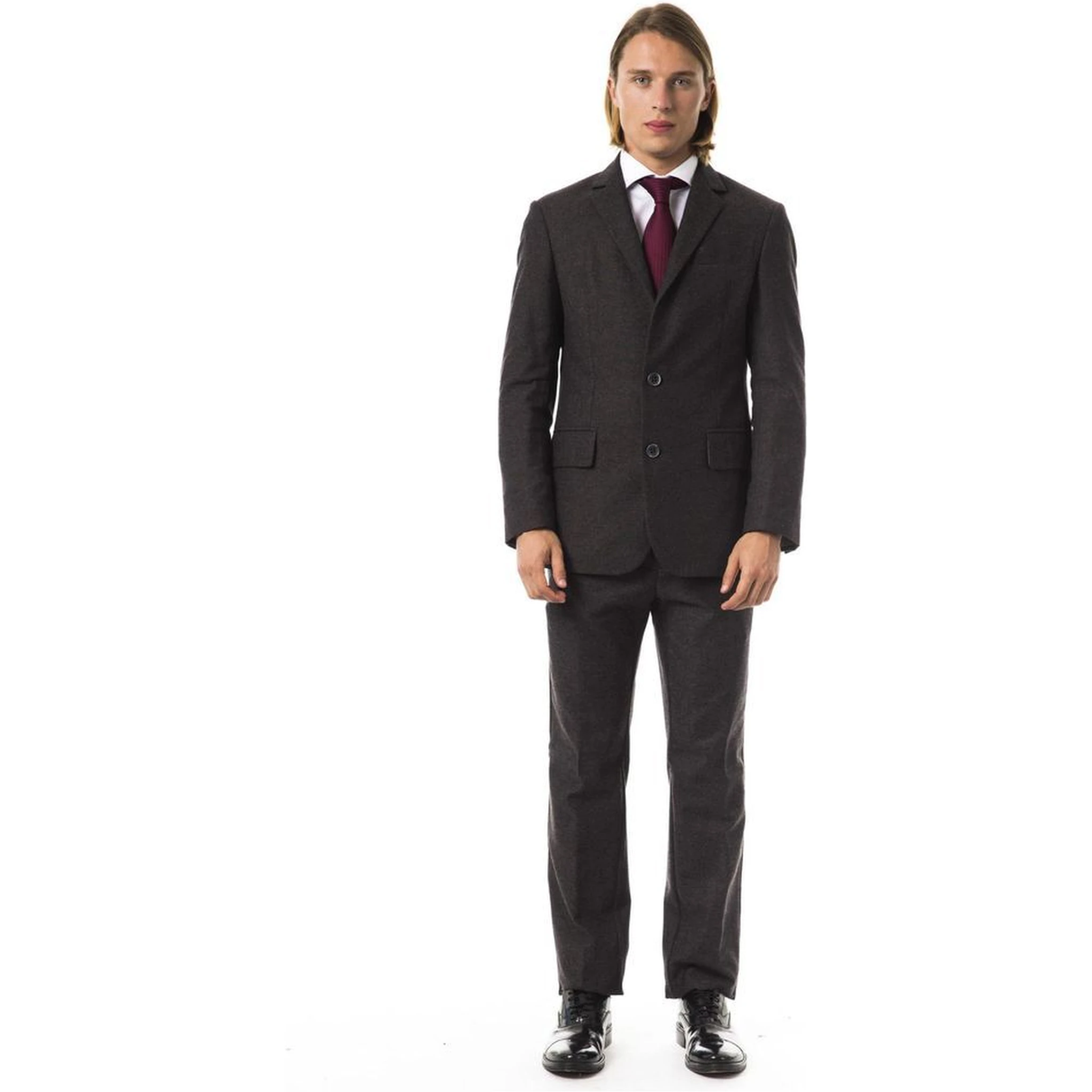 Brown Cotton Two-Piece Suit