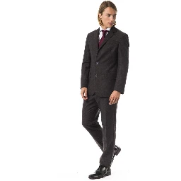 Brown Cotton Two-Piece Suit