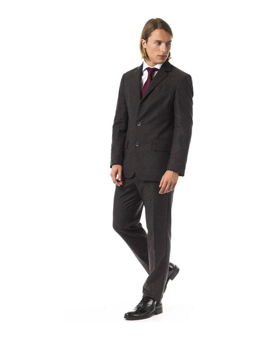 Brown Cotton Two-Piece Suit