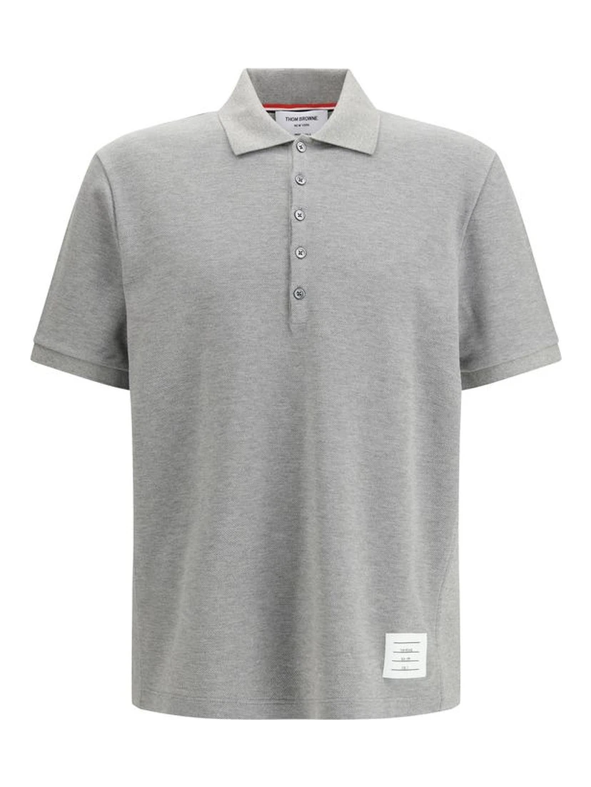 Gray Cotton Polo Shirt