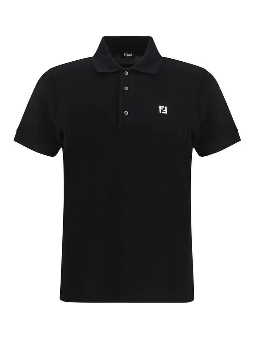 Black Cotton Polo Shirt