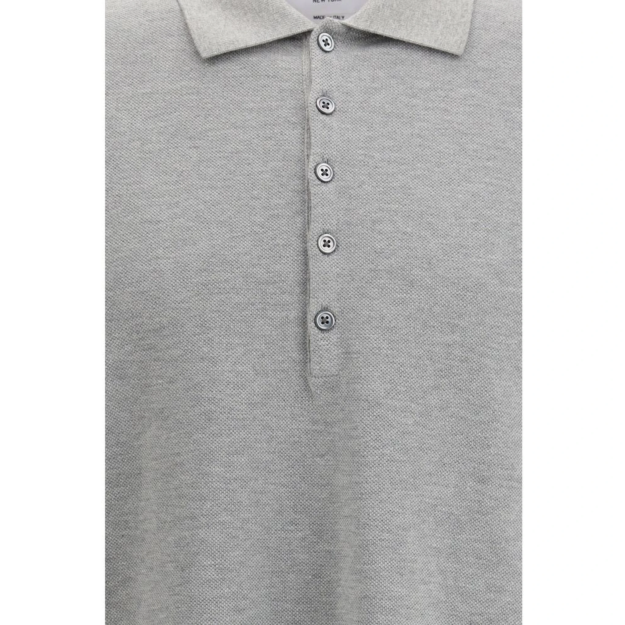 Gray Cotton Polo Shirt