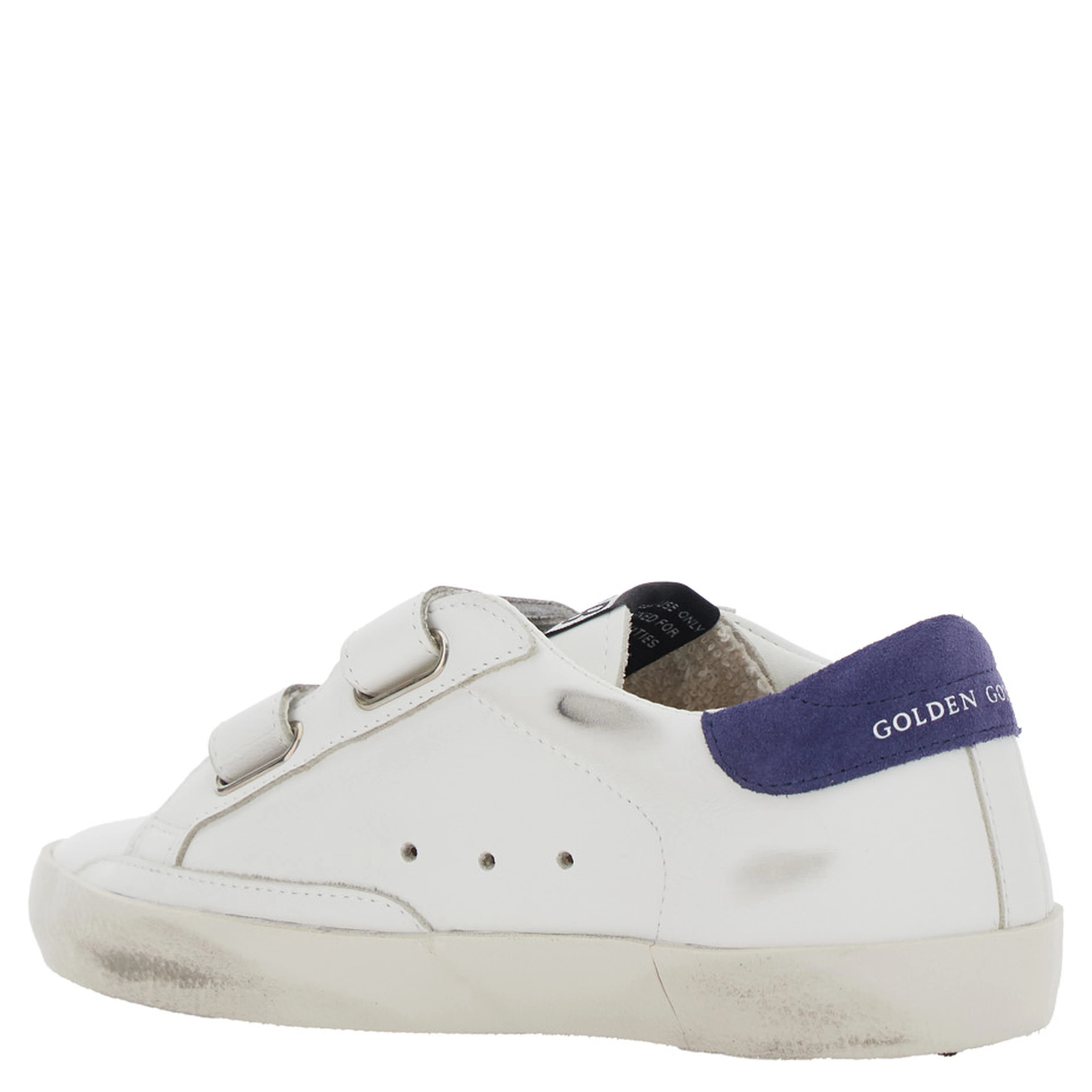 Old School White Low Top Sneakers with Side Star Patch in Leather boy