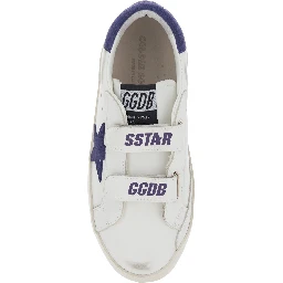 Old School White Low Top Sneakers with Side Star Patch in Leather boy
