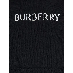 Black Hoodie with Drawstring Hood and Logo Lettering on the Front in Cotton Man