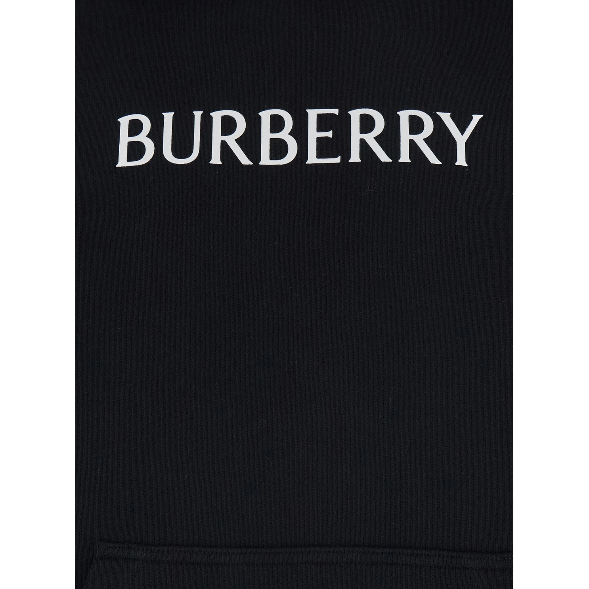 Black Hoodie with Drawstring Hood and Logo Lettering on the Front in Cotton Man