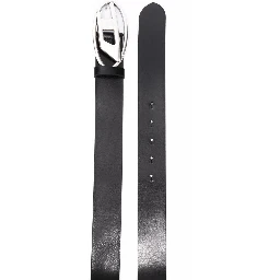 Black Belt with Oval D Logo Buckle Closure in Leather Man