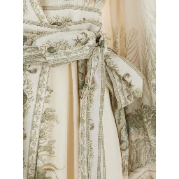 Wanderlust Multicolor Long Dress with V-Neck and All-Over Floral Print in Cotton Woman