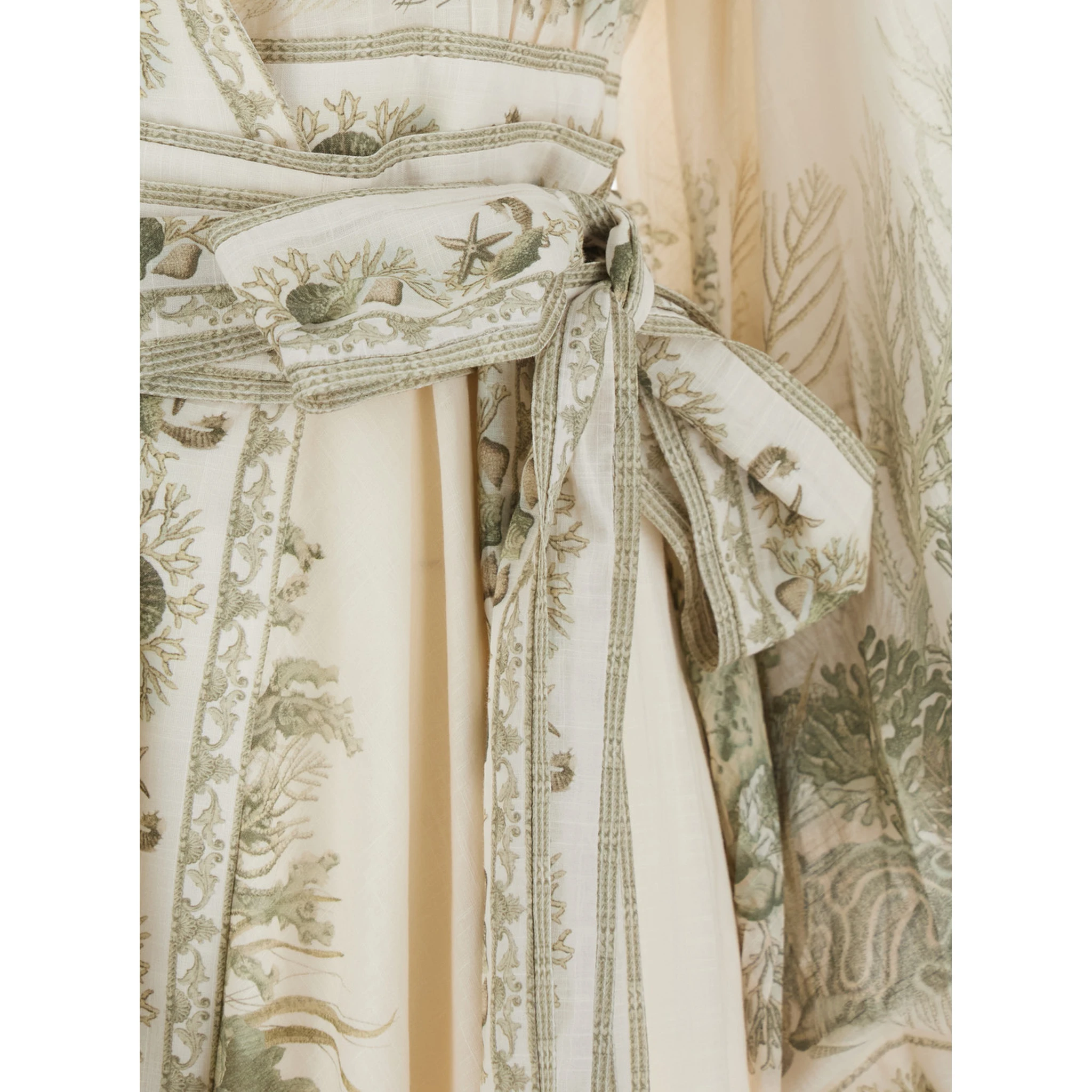 Wanderlust Multicolor Long Dress with V-Neck and All-Over Floral Print in Cotton Woman