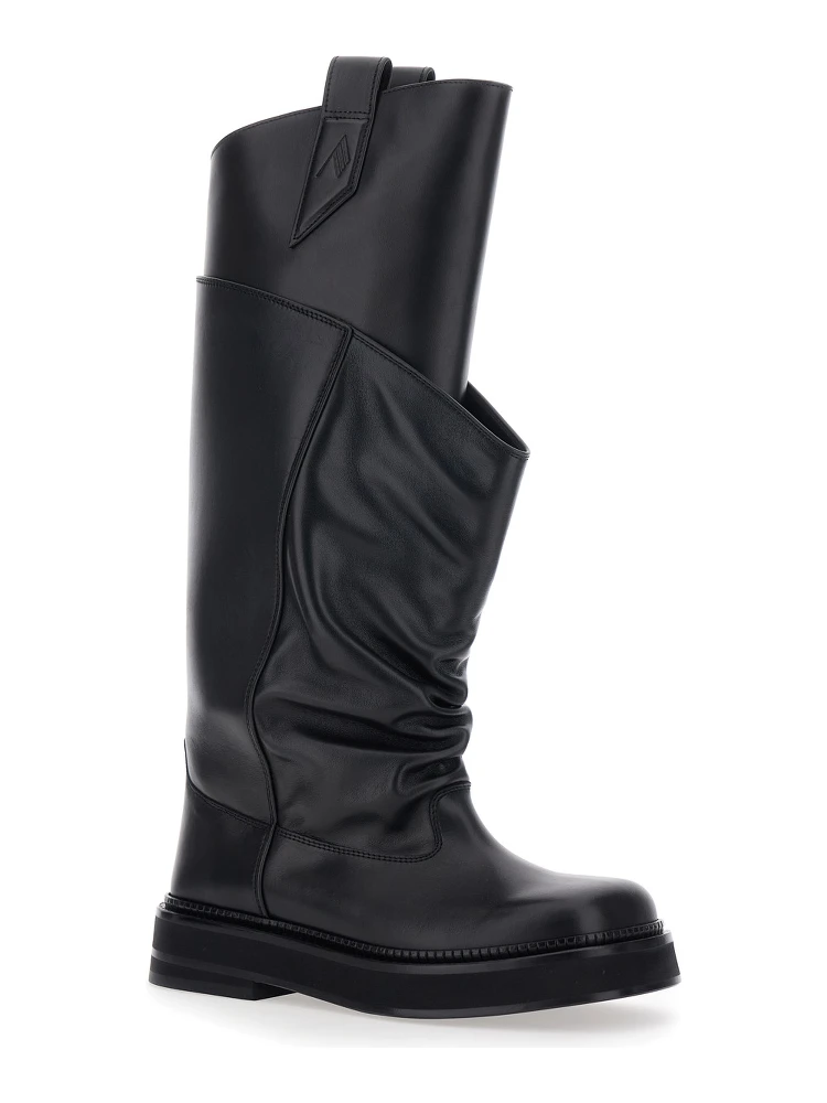 Passeggiata Black Boots with Heel-Tab and Rubber Sole in Leather Woman alternative