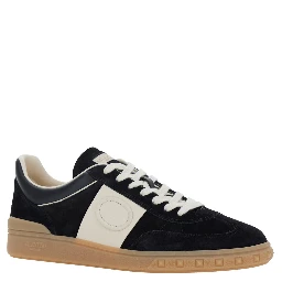 Upvillage Black Low Top Sneakers with Logo Patch on the Tongue and Rockstud Embellishments on the Sole in Suede Man