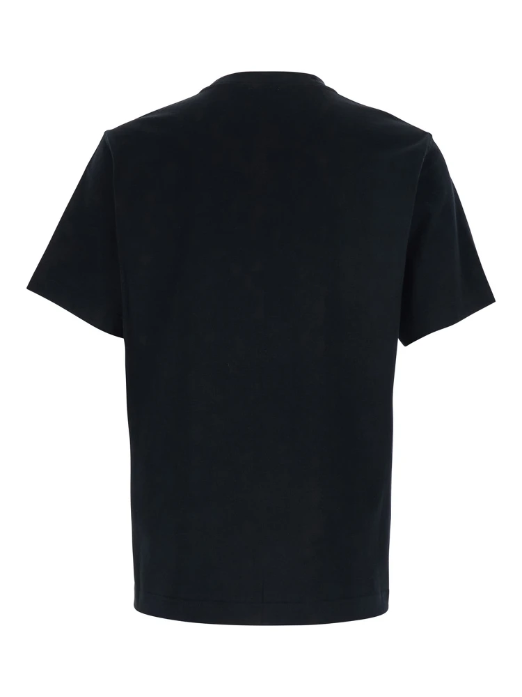 Black Crewneck T-Shirt with Logo Lettering on the Front in Cotton Man alternative
