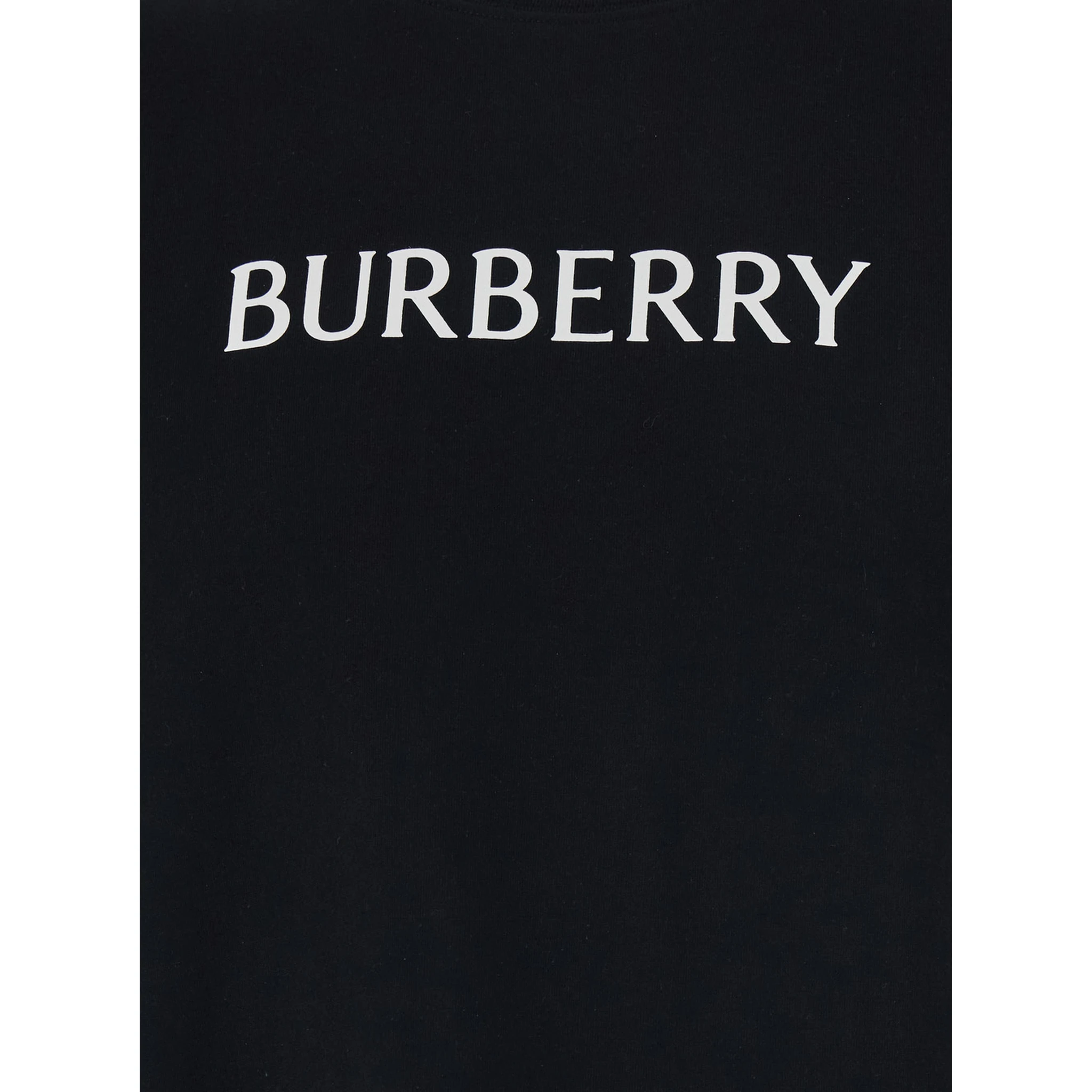 تيشيرت أسود برقبة دائرية وشعار مطبوع على الجهة الأمامية من القطن الرجالي