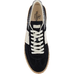 Upvillage Black Low Top Sneakers with Logo Patch on the Tongue and Rockstud Embellishments on the Sole in Suede Man