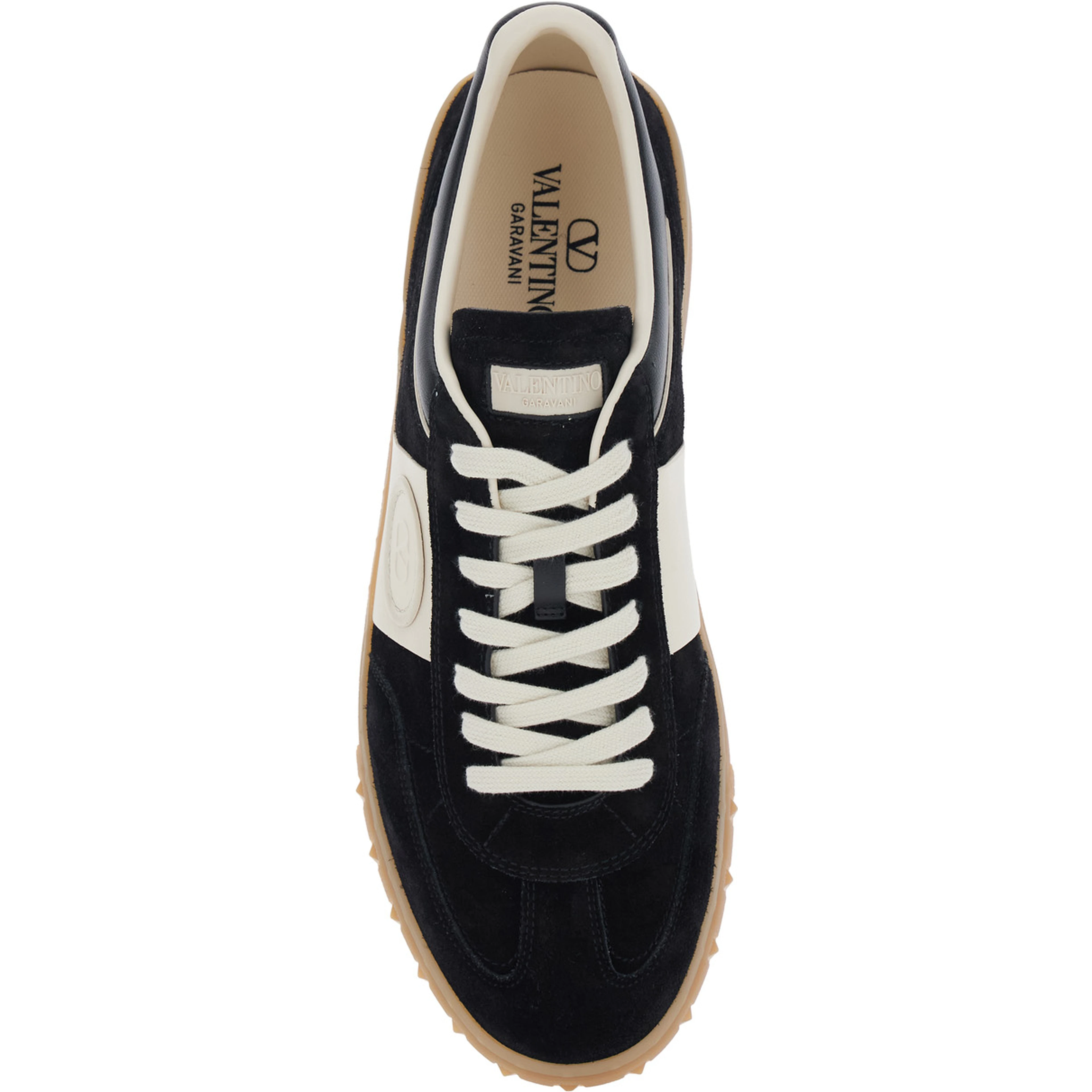 Upvillage Black Low Top Sneakers with Logo Patch on the Tongue and Rockstud Embellishments on the Sole in Suede Man