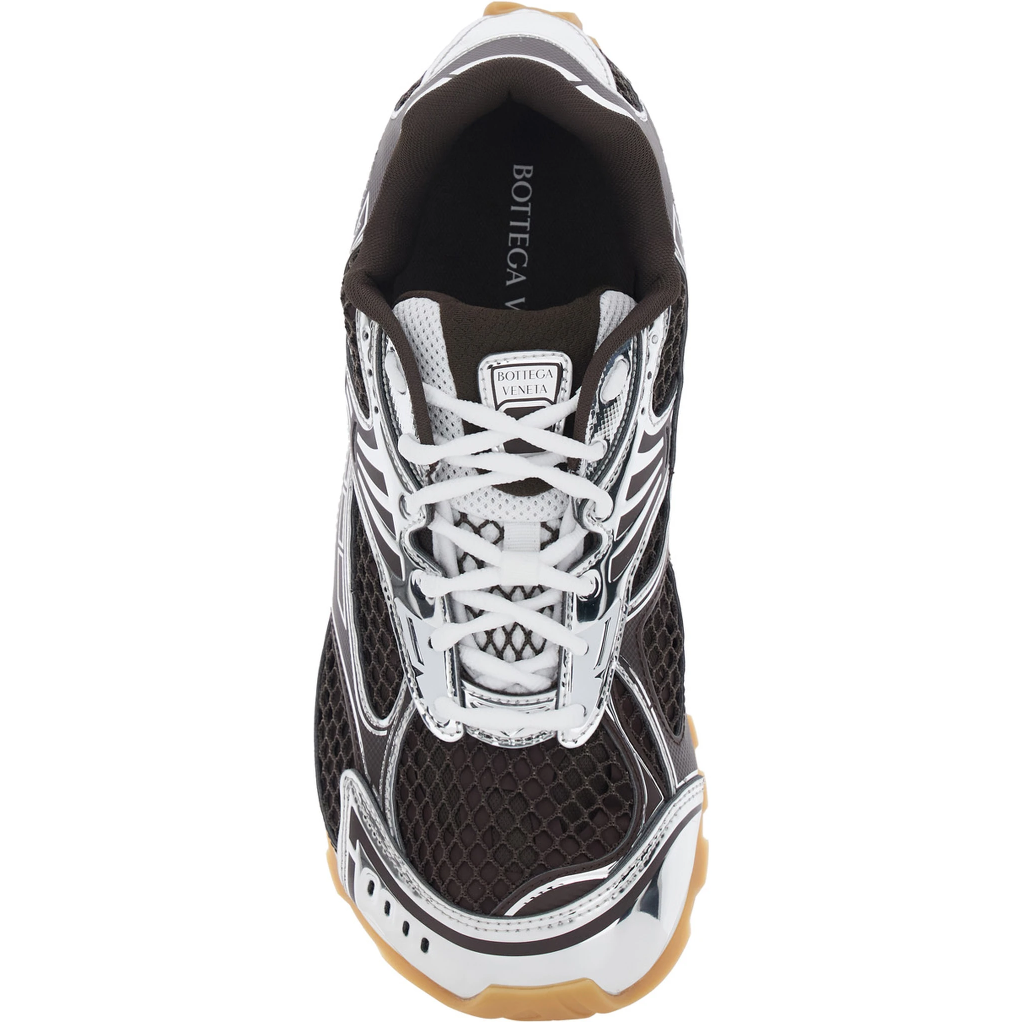 Orbit Brown Sneakers with Logo Lettering Print in Tech Fabric Man